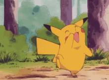 Pikachu celebrating
